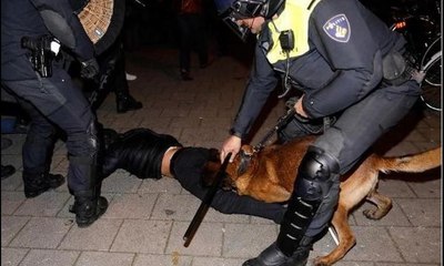 Hollanda polisinden protesto düzenleyen Türklere sert müdahale