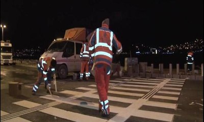 Tarabya'da çöken yol ulaşıma açıldı