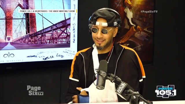 .@angiemartinez recently chatted with @THEREALSWIZZ, who told her that he ended up in a cast after roller skating! Watch #PageSixTV for the all the deets, including his flashy ride to the hospital!