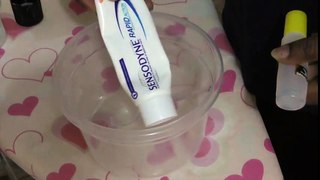 DIY glue SENSODYNE toothpaste Slime without salt ! How To make Slime With toothpaste SENSODYNE