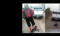 Köpeğe işkence kamerada: Önce sürükledi sonra üstüne bastı