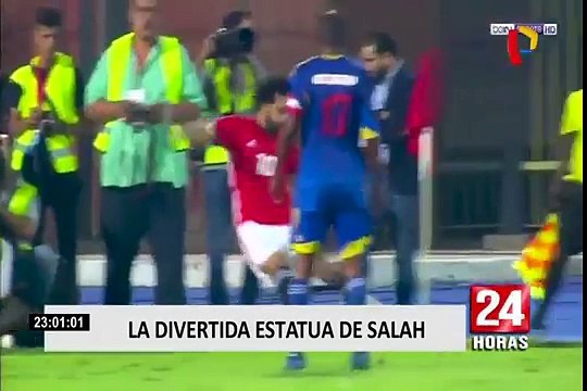 Curiosa estatua de Mohamed Salah generó diversas reacciones