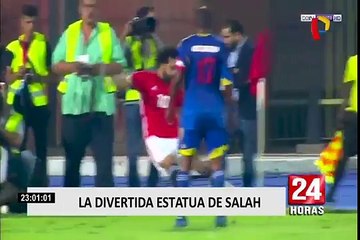 Curiosa estatua de Mohamed Salah generó diversas reacciones
