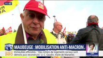 Mobilisation des syndicats à Maubeuge contre la politique d'Emmanuel Macron