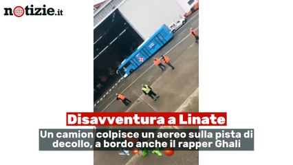 Incidente a Linate, Ghali a bordo dell'aereo: camion colpisce l'ala | Notizie.it