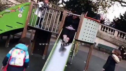 موقف مضحك لـ شيماء سيف أثناء تزحلقها