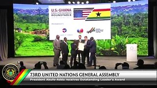 Video: President Akufo-Addo receives 2018 Outstanding Leader's Award