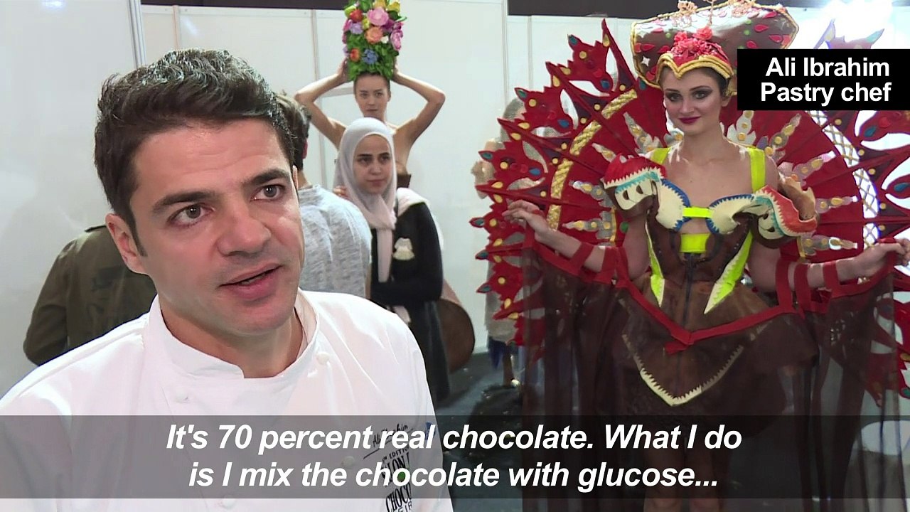 Dresses made with chocolate grace the catwalk i...