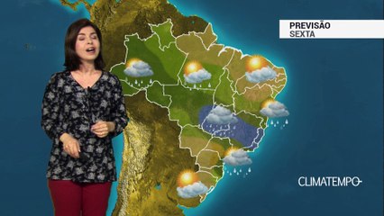 Previsão Brasil – Chuva volumosa sobre o SE, CO e NO