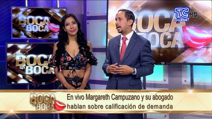 Margareth Campuzano y su abogado hablan sobre calificación de demanda
