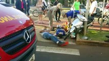 Duas pessoas se ferem em colisão na Av. Brasil
