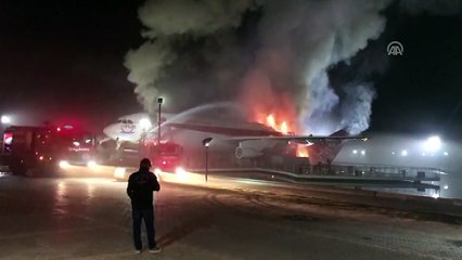 Konya'da uçak restoranda yangın