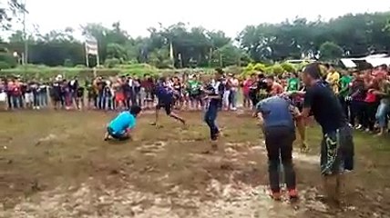 Unbelievable funny sport game in sport ground