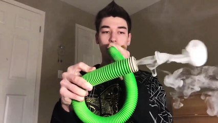 Amazing art of teenage for playing with smoke