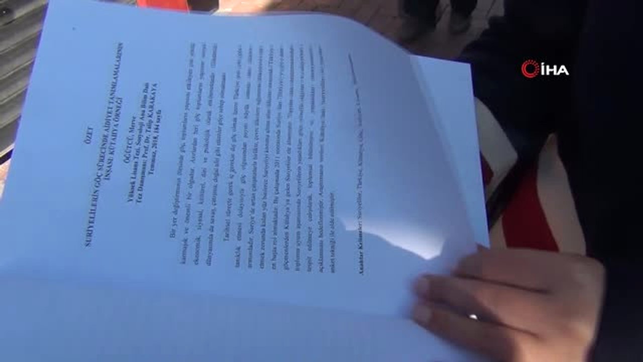 Yüksek Lisans Tezini Kütahya'da Yaşayan Suriyeliler Üzerine Hazırladı