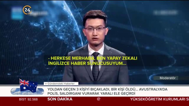 Yapay zeka haber sunuyor