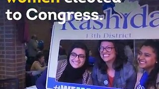 Watch how these historic congresswomen reacted to their wins on election night.
