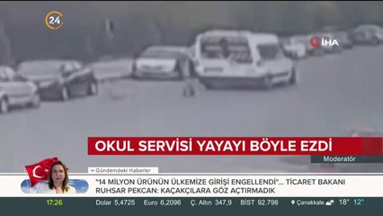 Okul servisi yayayı böyle ezdi