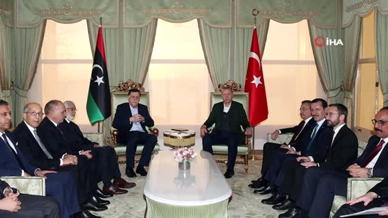 Cumhurbaşkanı Erdoğan, Libya Başkanlık Konseyi Başkanı Al-Sarraj'ı Kabul Etti