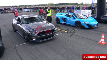 McLaren 675LT vs Ford Mustang GT vs Audi RS7 Super Drag Race