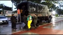 Grávida é levada por Exército ao hospital Himaba, em Vila Velha