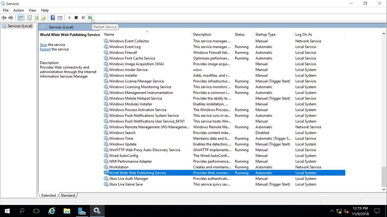 Windows Services - Manage
