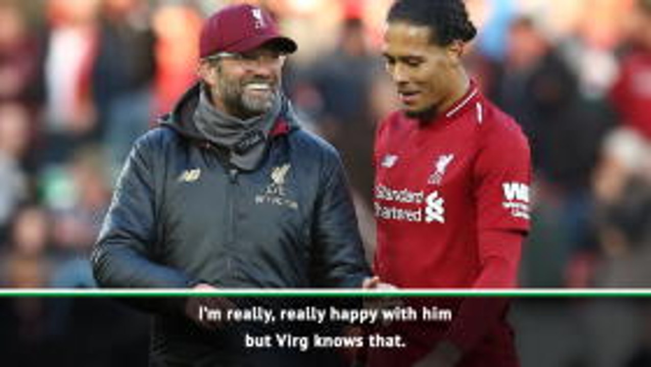 Klopp laughs off van Dijk 'best Premier League defender' tag