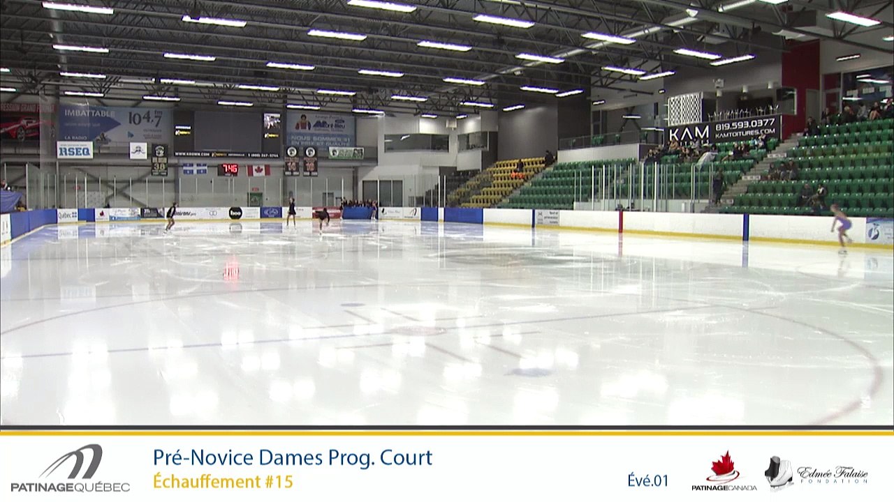 Championnats A de la section Québec - Patinage Canada 2019 Eve 1 Pré-Novice Dames prog. Court échauffement 14-17