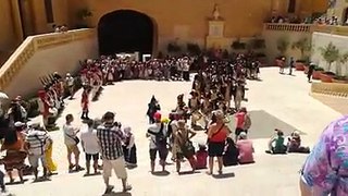 Tourists at the Cittadella watched the French army retreating, after a staunch rebellion by the Gozitans, led by Archpriest Saverio Cassar. The biggest re-enact