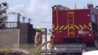 A double story concrete house on Brown Street has been destroyed after a fire broke out this morning.Fire Fighters from the Suva Fire Station in Walu Bay disp