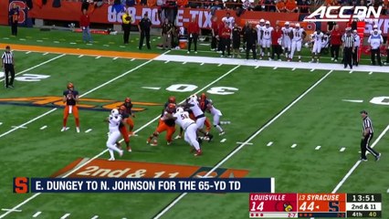 Syracuse QB Eric Dungey Hits WR Nykeim Johnson With 65-Yard Bomb