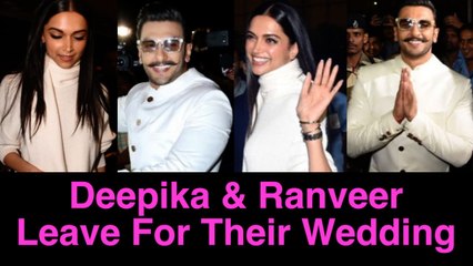 Deepika Padukone and Ranveer Singh Leave For Their Destination Wedding In Italy
