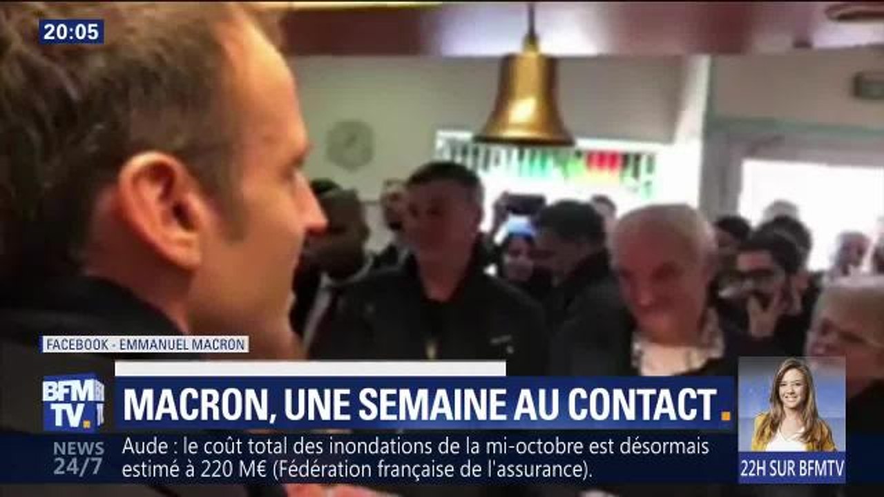 BFM TV : "A la vôtre, je paye ma tournée" : Emmanuel Macron termine (enfin) sa tournée mémorielle au "café de la place" de Bully-les-Mines