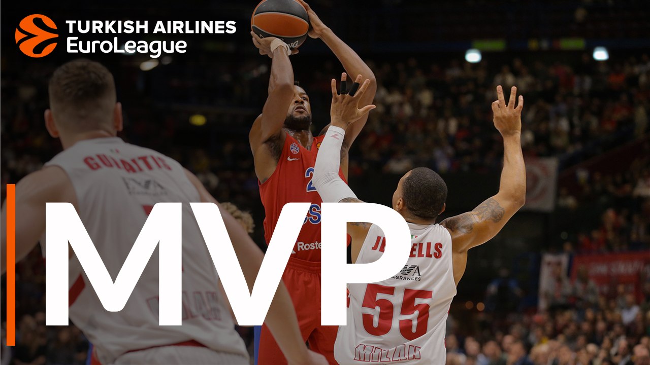 Turkish Airlines EuroLeague Regular Season Round 6 MVP:  Cory Higgins, CSKA Moscow