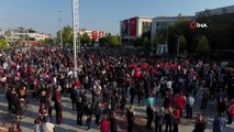 Ata'ya Saygı Yürüyüşü Havadan Görüntülendi...zeybek Oynayan Kadınlar Törene Damga Vurdu
