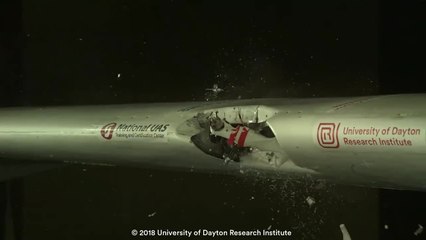 This is what happens when a drone hits an airplane wing