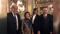 Cumhurbaşkanı Erdoğan, Fransa'da Liderler Onuruna Verilen Yemekte Trump ile Görüştü
