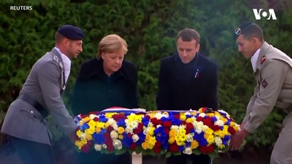 Macron ve Merkel Birinci Dünya Savaşı'nın Bitmesinin Yıldönümünde