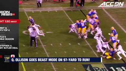 Pitt RB Qadree Ollison Goes Beast Mode On 97-Yard TD Run vs. Virginia Tech
