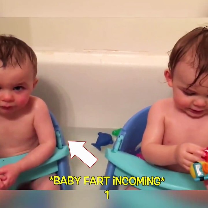 Funny reaction of little babies on moments of taking bath