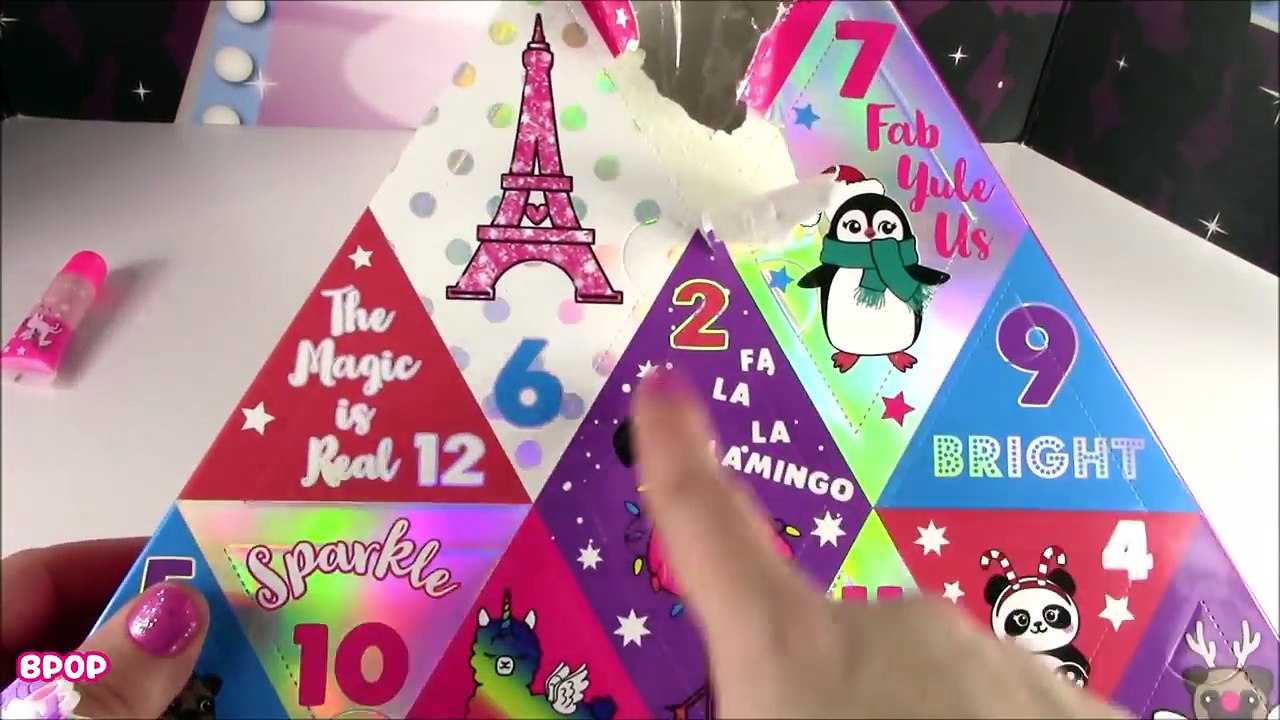 Justice MAKEUP Advent Calendar 2018! 12 Days of Beauty! Lip Gloss, Glitter Nail