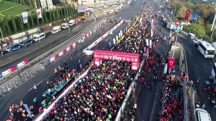 Vodafone 40. İstanbul Maratonu'nu Havadan Görüntülendi