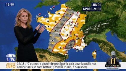 La météo pour ce lundi 12 novembre 2018