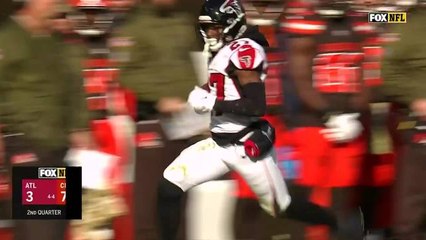 Damontae Kazee intercepts pass on trick play intended for Baker