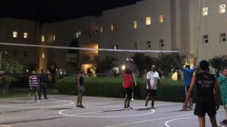The first 2018 Ramadan Volleyball match at #MillenniumRezortMussanah #Ramadan #Volleyball between Laundry team vs Security team. The winner is Security team. 