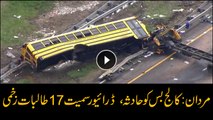 Mardan: 17 students injure along with driver in road accident