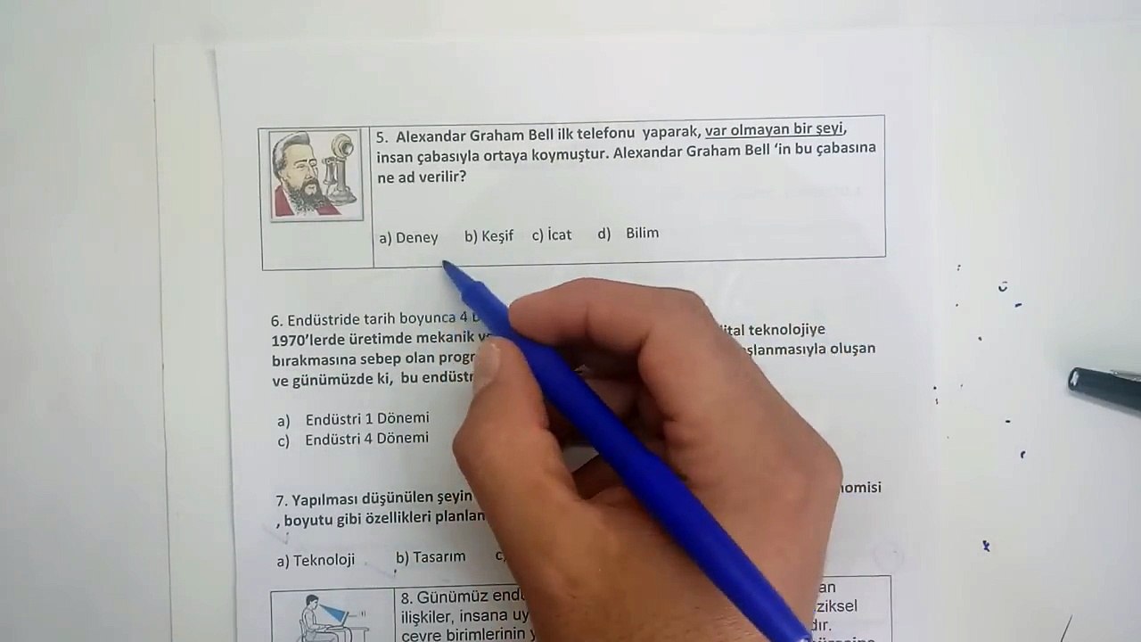 7. Sınıf Teknoloji ve Tasarım  Yazılı Soruları ve Çözümü 2018