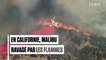Un avion survole le Sud de la Californie ravagé par les flammes