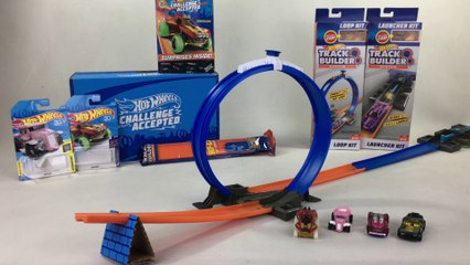 Hot Wheels Pley Box Surprises Launcher Kit Loop Kit Challenge Accepted || Keith's Toy Box