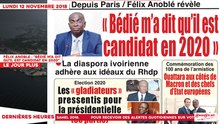 Le Titrologue du 12 Novembre 2018 : Félix Anoblé, "Bédié m’a dit qu’il est candidat en 2020"